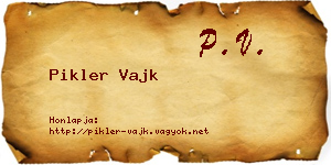 Pikler Vajk névjegykártya